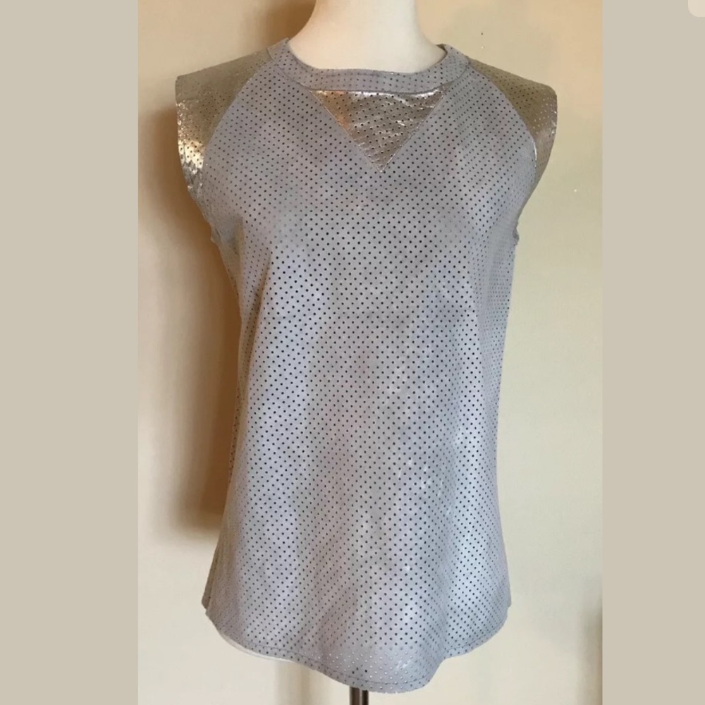 April, May Perforated Suede Leather Top